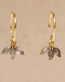 Labradorite Hanging Leaves Gold Vermeil Earrings / Muja Juma Oorbellen