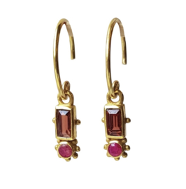 Guarani Garnet Gold Vermeil Earrings / Muja Juma