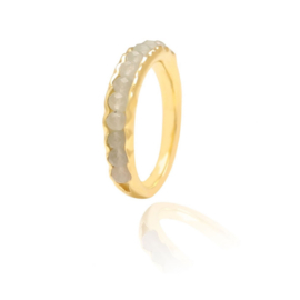Chalcedony Beaded Ring Gold Vermeil