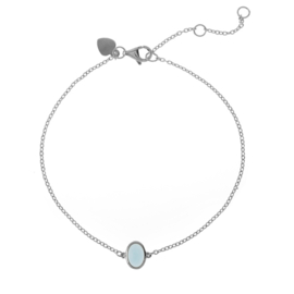 Blue Chalcedony Sterling Silver Bracelet / Armband