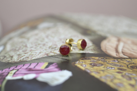 Ruby Studs Gold Vermeil