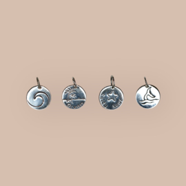 Round Beachy Pendant Sterling Silver