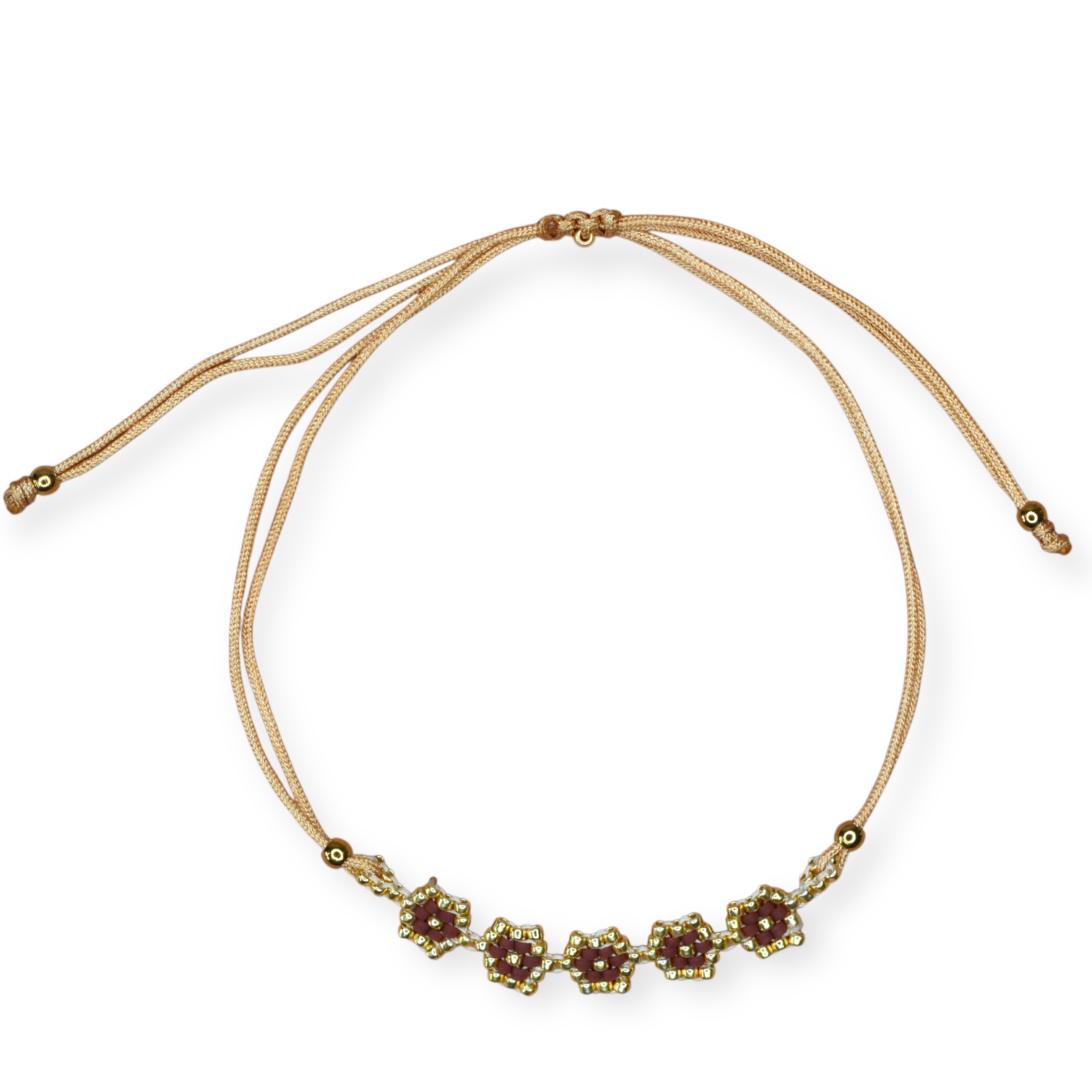Beaded Flowers Bracelet Cinemon Latte
