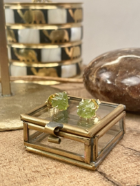 Rocky Peridot Studs Gold Vermeil Oorstekers