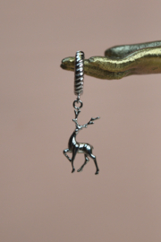 Oh Deer Single Hoop  - Silver Plated