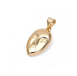 Face Pendant Gold Plated