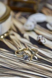 Whale Tail Moonstone Ring Gold Vermeil 16