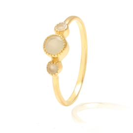 Rose Quartz 3-Stone Gold Vermeil Ring