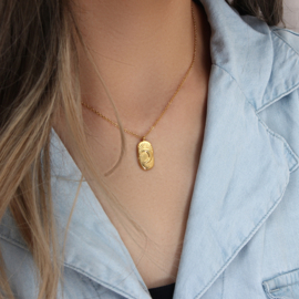 Moon Tablet Necklace Gold Plated