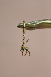 Oh Deer Single Hoop - Gold Plated