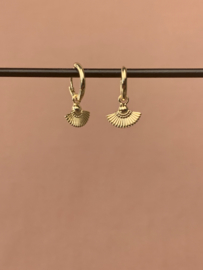Fan Hoops Gold Vermeil Earrings