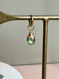 Wire Wrapped Labradorite Pendant Gold Plated (Small)