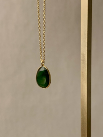 Green Jade Necklace Gold Vermeil / Muja Juma