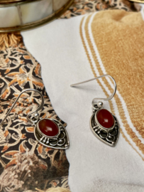 Carnelian Boho Earrings Sterling Silver Oorbellen