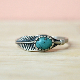 Leaf Mojave Turkoois Ring - Sterling Zilver