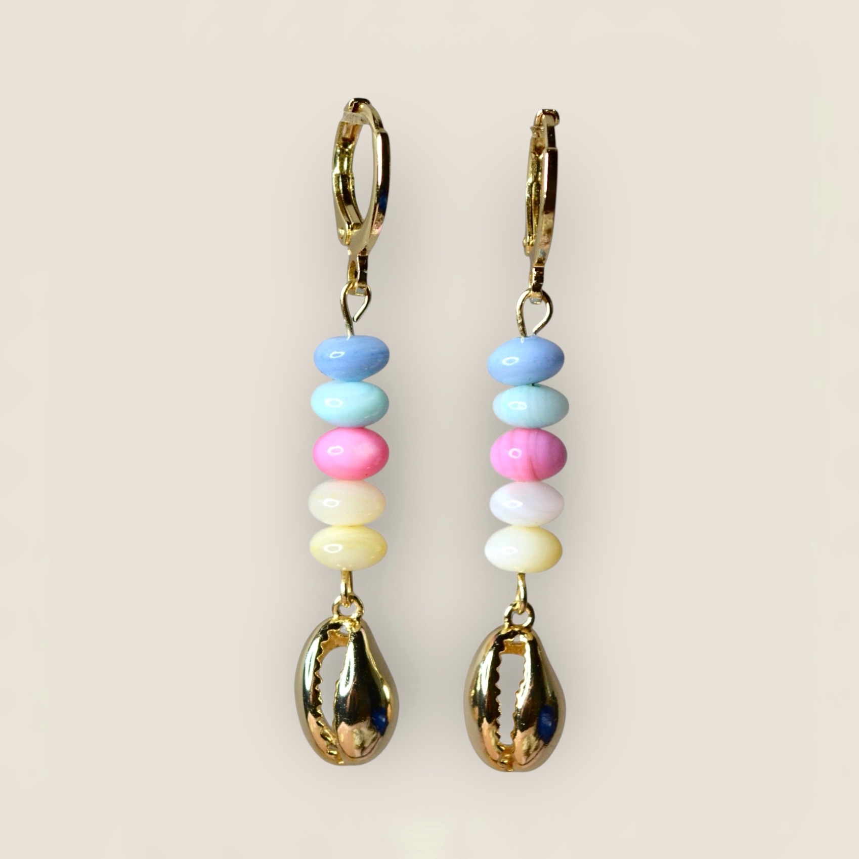 Pastel Shell Earrings Gold Plated