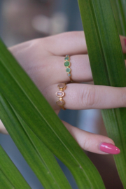 Peach Moonstone 3 Stone Ring Gold Vermeil / Muja Juma