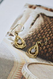 Boho Moonstone Earrings Brass