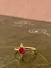 Ruby Oval Dots Ring Gold Vermeil / Muja Juma 16.5