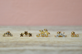 Triple Flower Piercing Gold Vermeil