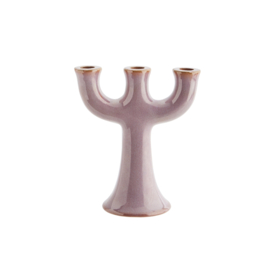 Stoneware Candle Holder Lilac / Madam Stoltz