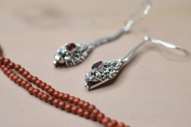 Agni Granaat Oorbellen - Sterling Zilver