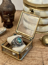 Turquoise  Boho Ring Sterling Silver