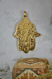 Hamsa Flower Hanger - Brass