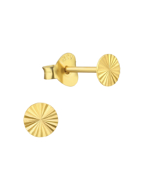 Round Waved Ear Studs - Gold Vermeil