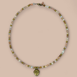 Sunstone & Brass Necklace