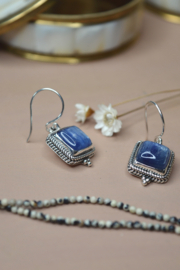 Indra Laut Kyaniet Oorbellen - Sterling Zilver