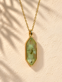 Prehniet Diamond Ketting - Gold Vermeil