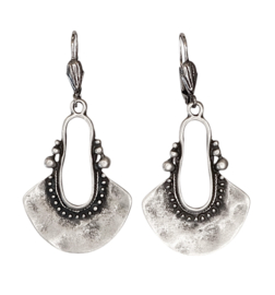 Dotted Fan Earrings Brass