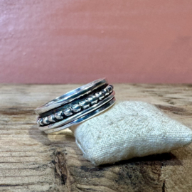 Dotted Meditation Spinner Ring Sterling Silver