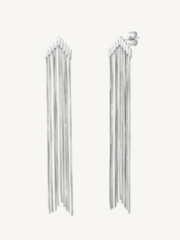 Arrow Fringe Ear Studs - Stainless Steel Silver