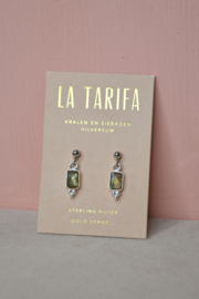 Devi Mini Labradorite Earstuds - Silver Plated