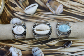 Tribal Larimar Ring Sterling Silver