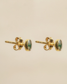 Guarani Moss Agate Gold Vermeil Earstuds / Muja Juma