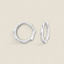 Bamboo Hoops Sterling Silver
