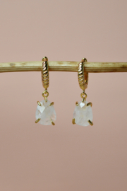 Amora Rozenkwarts Oorbellen - Gold Plated