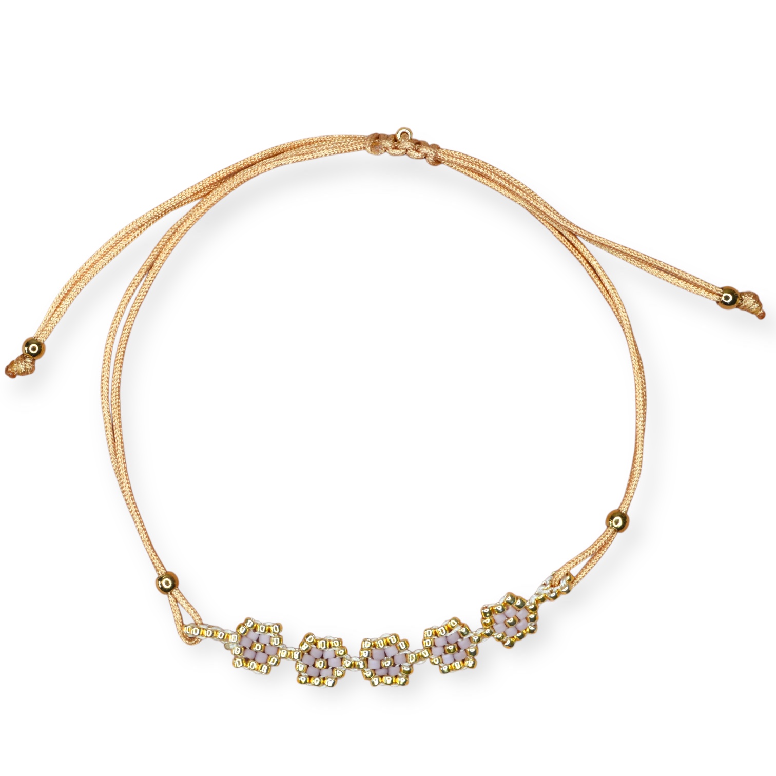 Beaded Flowers Bracelet Lilac Wine