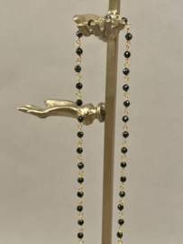 Zwarte Onyx Anaïs Ketting - Gold Vermeil