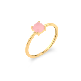 Rose Quartz Square Ring Gold Vermeil