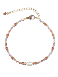 Multi Stone Siena Armband - Stainless Steel Goud