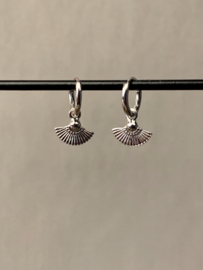 Sterling Silver Fan Hoops