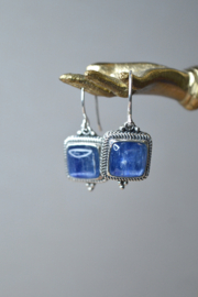 Indra Laut Kyaniet Oorbellen - Sterling Zilver