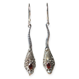 Agni Granaat Oorbellen - Sterling Zilver