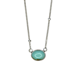 Oval Turquoise Necklace / Sterling Silver