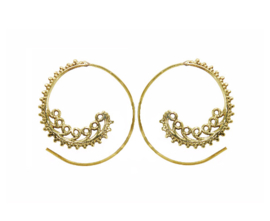 Brass Wave Spirals / Oorbellen