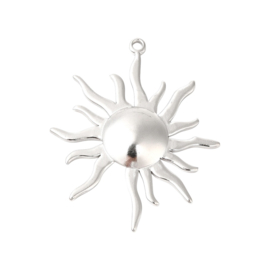 Grote Zon Bedel - Stainless Steel Zilver